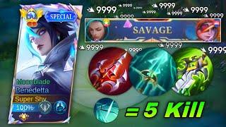 SATISFYING SAVAGE BEFORE SEASON RESET  TRY THIS NEW EMBLEM SET WAR CRY BENEDETTA | MOBILE LEGENDS