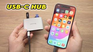 Connect USB-C Hub Dock to iPhone 15/ Pro / Plus