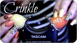 ASMR TASCAM Mic Crinkling (NO TALKING) Deep Ear Relaxing Crinkles  Plastic Wrap, Vinyl, Paper +