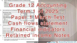 Grade 12 Accounting Term 1 | Cash flows Statements & Financial Indicators 2025