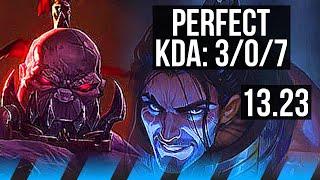 SION vs SYLAS (MID) | 3/0/7, 600+ games, 1.0M mastery | KR Master | 13.23