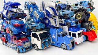 Bộ Sưu Tập Ôtô Đồ Chơi Biến Hình Màu Xanh: Monster Truck, Optimus Prime Siêu Nhân & Quái Thú