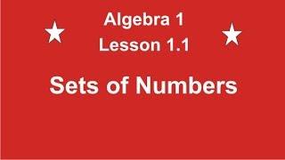 Algebra1 Lesson1.1 Sets of Numbers by Rick Scarfi