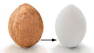 How to OPEN A COCONUT & REMOVE COCONUT MEAT easily