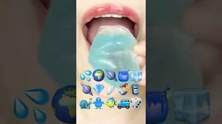 ASMR BLUE EMOJI FOOD 파란 이모지 먹방 (sped up)