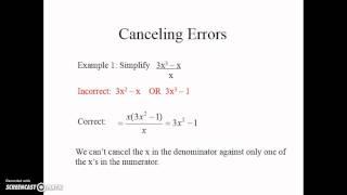 Algebra Errors