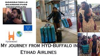 My journey from HYD-Buffalo |SUNY BUFFALO| Etihad Airways| Masters| New York| Immigration|