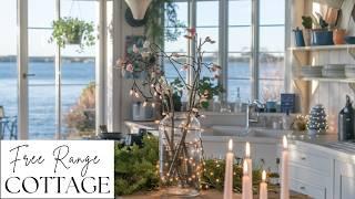 Coastal Cottage Winter Decor. Transform Your Home with Seaside Charm.