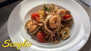 이탈리안 해산물 오일파스타 Scoglio. Italian seafood pasta (Eng sub)