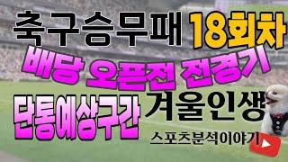 [겨울인생] 축구승무패 18회차         배당 오픈전 전경기 단통예상구간