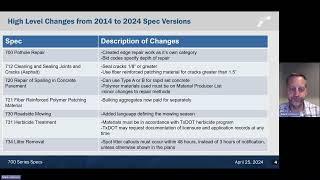 2024 TxDOT Standard Specifications Updates – Maintenance Items