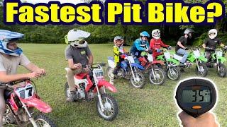 RADAR TESTED - Which Pit Bike is the FASTEST? Honda CRF110 vs Yamaha TTR110 vs Kawasaki KLX110