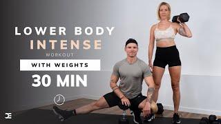 30 Min LOWER BODY WORKOUT with WEIGHTS | Toned & Strong Leg Day Home Workout