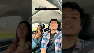 She is driving+he is panicking = Perfect balance ￼ #tanshi #couplegoal #shorts