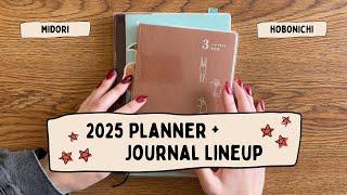 2025 planner + journal lineup!!  // hobonichi, midori