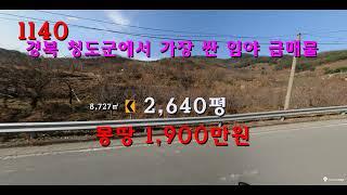 [번호 1140]경북 청도군 청도읍 밭같은 임야 총1,900만원