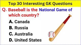 Most important Gk question | Gk questions and answers in English | General knowledge top 30 question