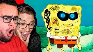 My FRIEND Reacting to SPONGEBOB GANGSTER RAPPER!