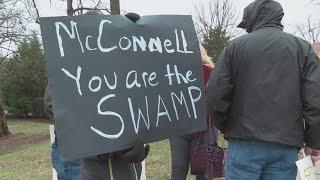 Vandals target Senator Mitch McConnell's home; protesters gather to discuss election, stimulus help