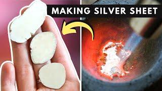 How I make my own SILVER SHEET! Recycle silver scrap with rolling mill