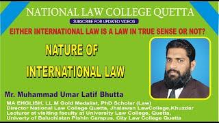 NATURE OF INTERNATIONAL LAW