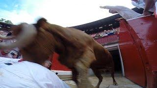 Running of the bulls in Pamplona 2014 GoPro