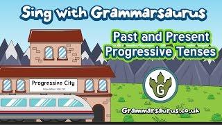 Sing with Grammarsaurus - The Past and Present Progressive Tenses