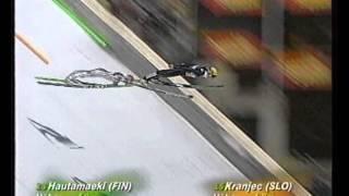 Robert Kranjec (215m) & Matti Hautamaeki (231m) - Planica 2003 - video analysing