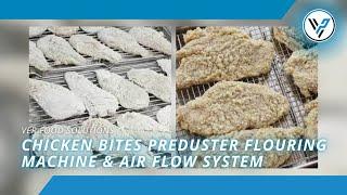 Chicken Bites Preduster Flouring Machine & Air Flow System | VER Food Solutions