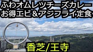 ふわとろオムレツチーズカレーとお得すぎエビフライ＆アジフライランチ【奈良 香芝市王寺町】