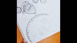 Creating Santa Candle and Christmas Decoration Sketch|the art haven|candle sketch#viral #christmas