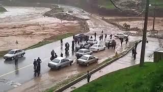 تخریب بخشی از پل افرینه جاده پلدختر خرم آباد - ۵ فروردین ۹۸