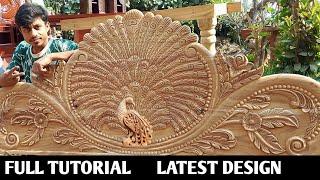 Peacock Wood Carving Design | Full Tutorial Video | Wood Working Ajmat Mansuri