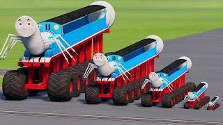 Big & Small CURSED Thomas the Train with Monster Truck Wheels vs Train Thomas | BeamNG.Drive