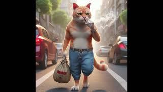 When smoking a cigarette #cat#shorts#猫#قطة#кот#cat420#funny cat #ai cat #viral#animals#funny#kitten#