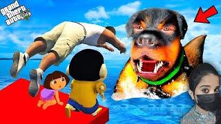 Chop Almost Dies | Franklin Shinchan & Dora Tries To Save Chop - GTA 5