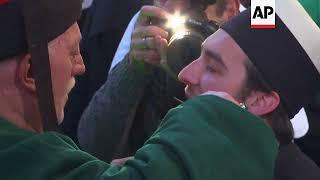 Kosovo's dervish community marks spring with cheek-piercing ceremony