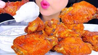 ASMR Fried Chicken Wings DIPPED in Creamy Pickle Ranch (Eating Sounds) ASMR Phan