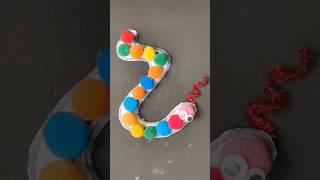 Easy Snake Craft from pompom, New Creative Craft ideas #snake #trending #diy #craft #art #shorts