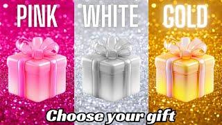 Choose your gift ||3 gift box challenge||2 good &1 bad||Pink,White & Gold #chooseyourbox