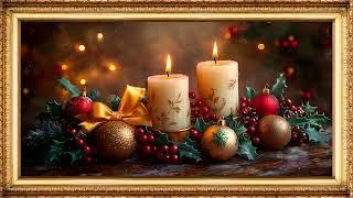 Cozy Candlelight and Christmas Elegance | Art Framed Screensaver | Art for Your TV | 4K 