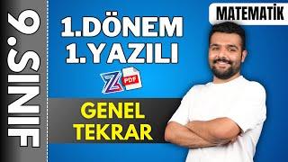 9.SINIF MATEMATİK 1.DÖNEM 1.YAZILIYA HAZIRLIK GENEL TEKRAR KONU ANLATIMI | 2024- 2025 PDF