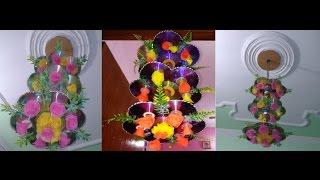 How to make Old cd craft/how to make Wall Hangings /chandelier/Jhoomar/ Ceiling Hanging/ cd craft