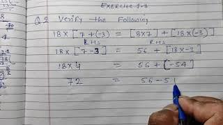 Class 7 - Q 2 - Exercise 1.3 | verify the following