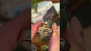 outdoorsy wedding ring set