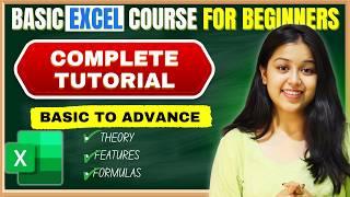 MS Excel Full Course for Beginners in 4hours || Basic to Advance Detailed Explanation