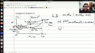 Example problem using tabulated Pxy data (Chapter 8, Problem 2)