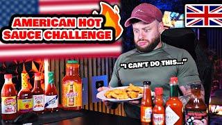 BRITISH GUY Tries The Most Popular HOT Sauces from AMERICA!