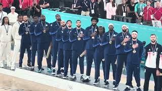 Team USA basketball gold medal ceremony Paris 2024