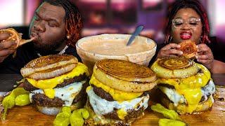 I FINALLY MADE THE VIRAL ONION-WRAPPED FLYING DUTCHMAN BURGER! (WOW!!) | MUKBANG EATING SHOW